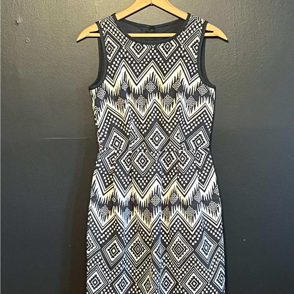 J. Crew Black and White Diamond Dress